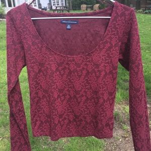 Maroon lace crop top